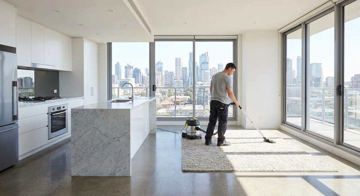 Bright, freshly cleaned modern apartment living area